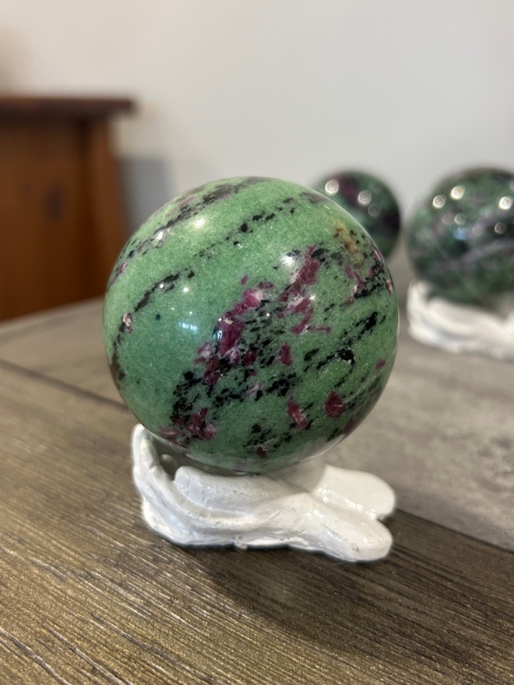 Ruby zoisite Sphere, 2.3 inches